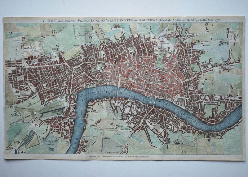 A New and Correct Plan of London Westminster and Southwark with the Additional Buildings to the Year 1770.