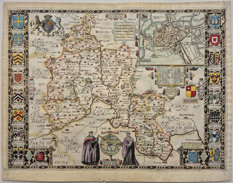 Oxfordshire described with ye Citie and the Arms of the Colledges of ye famous University.